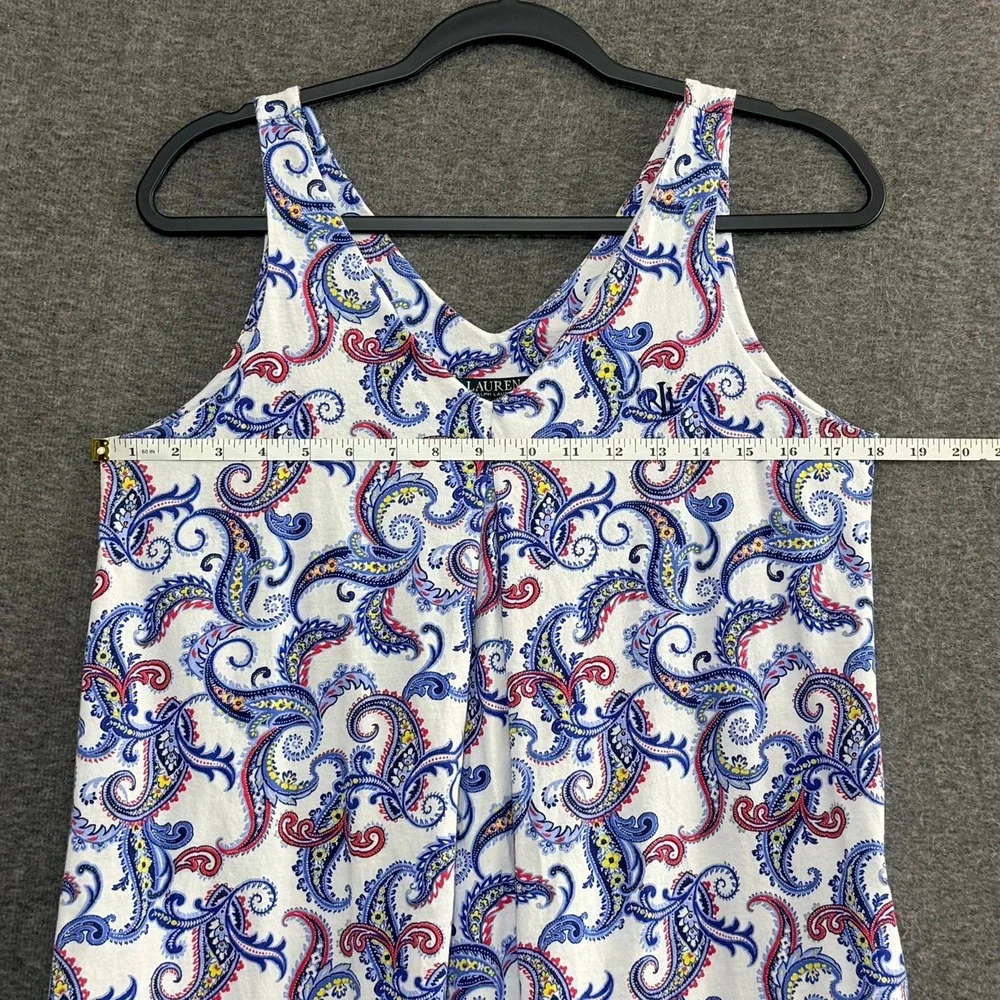 Lauren Ralph Lauren Womens S Paisley Cotton Night Dress Summer Boho Cover Up